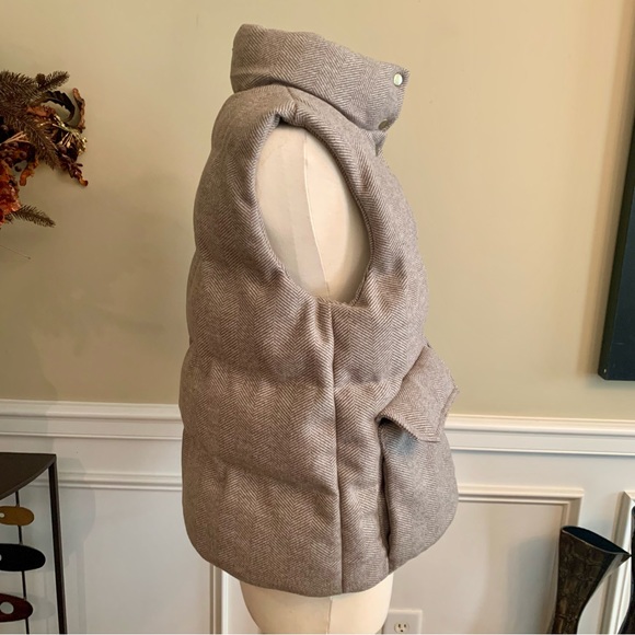 FARFALLA Women's Sleeveless Quilted Twill Vest | Medium | Light Brown - Picture 5 of 11